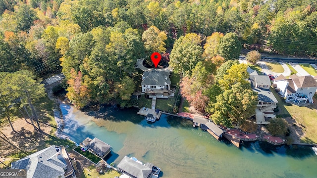 10005 Lakeview Pkwy, Villa Rica, GA 30180 - bird's eye view of a heavily wooded area and a large body of water