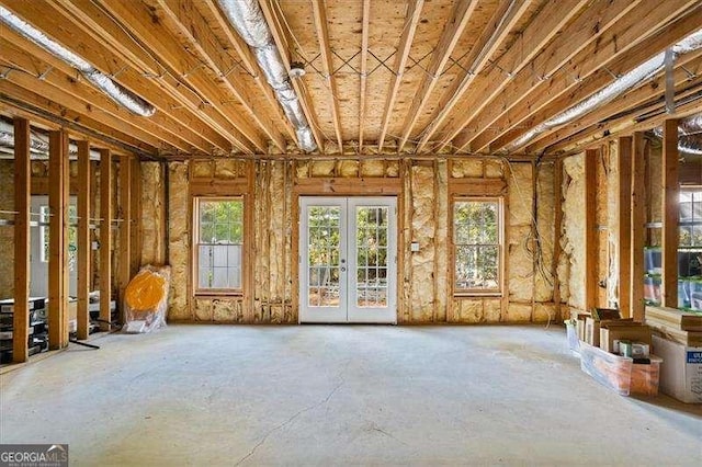 misc room featuring french doors