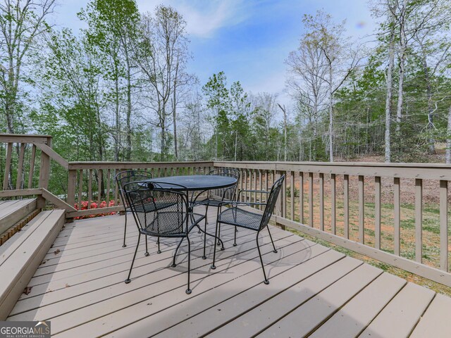 410 Whiskey Still Dr, Cleveland, GA 30528 - wooden terrace featuring outdoor dining space