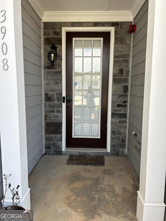3908 Augustine Pl, Rex, GA 30273 - view of exterior entry with a porch and stone siding