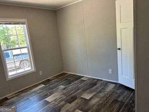 908 Bethel Freewill Rd, Baxley, GA 31513 - spare room featuring dark wood-style flooring and baseboards