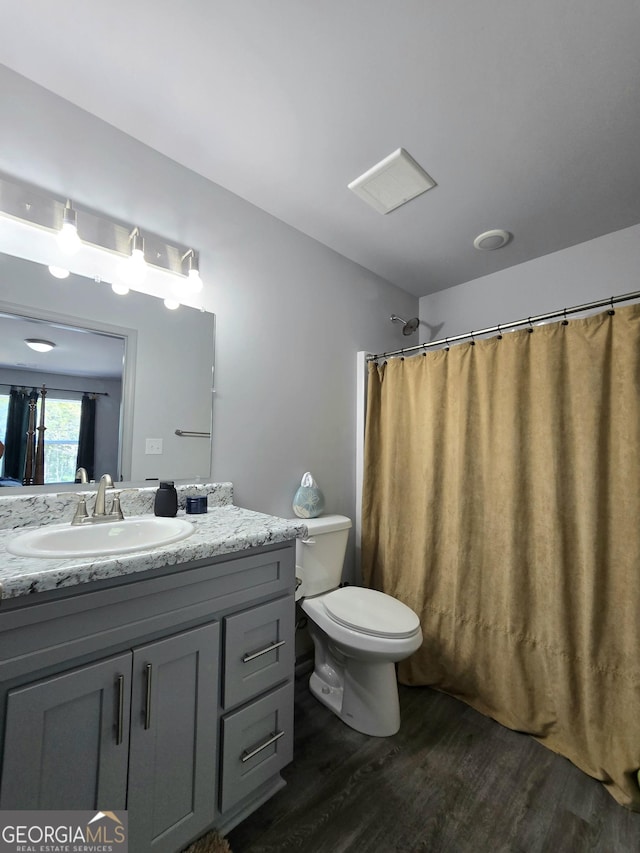 3202 Fairington Village Dr, Lithonia, GA 30038 - full bathroom featuring wood finished floors, toilet, and vanity