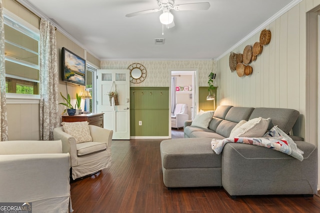 115 Maple Leaf Dr, Dahlonega, GA 30533 - dining space with a wealth of natural light, crown molding, and dark wood-style floors