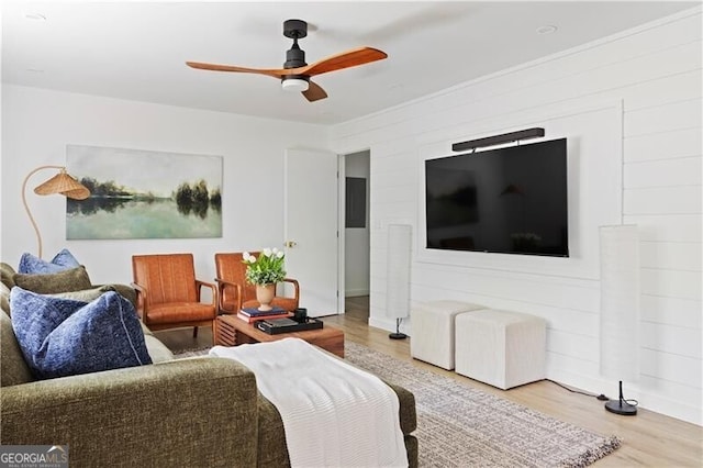 2086 Harold Ave SE, Smyrna, GA 30080 - living room with wood finished floors and a ceiling fan