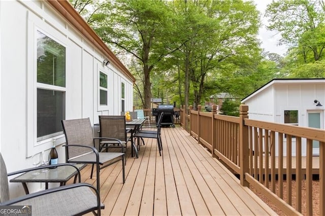 2086 Harold Ave SE, Smyrna, GA 30080 - wooden terrace featuring outdoor dining area and area for grilling