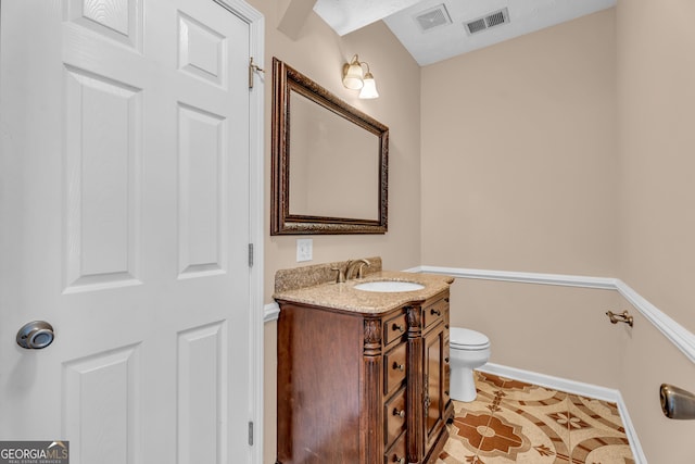 362 Interlake Pass, Mcdonough, GA 30252 - half bath with toilet, vanity, and tile patterned floors
