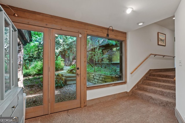 1144 Evergreen Dr NE, Atlanta, GA 30319 - entryway featuring carpet flooring and stairs