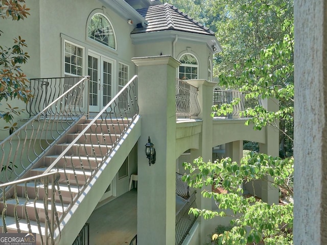 exterior space with stairway