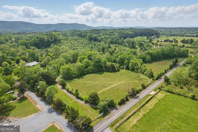 1009 Liberty Church Rd NE, Ranger, GA 30734 - aerial view of property's location with a mountainous background, rural landscape, and a forest