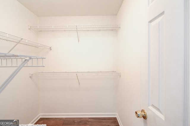 3987 Ivory Gables Pl, Buford, GA 30519 - walk in closet with dark wood-type flooring