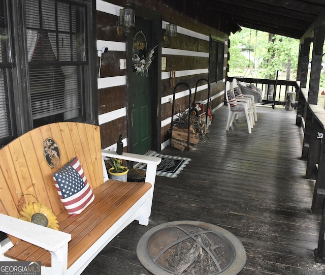 6503 Old Macon Hwy, Rex, GA 30273 - wooden terrace featuring a porch