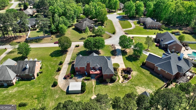 drone / aerial view with a residential view