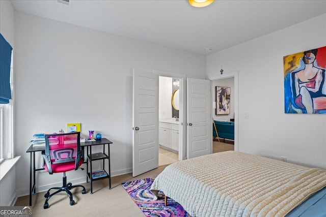 bedroom with baseboards