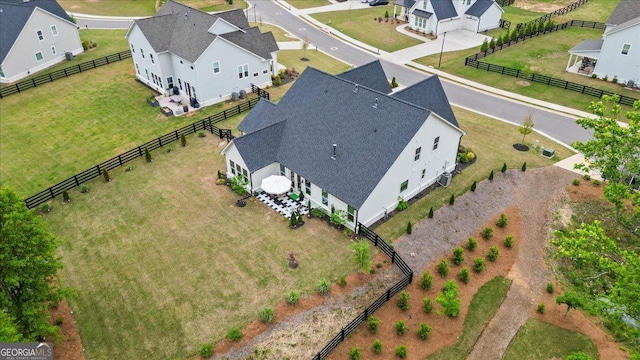 bird's eye view with a residential view