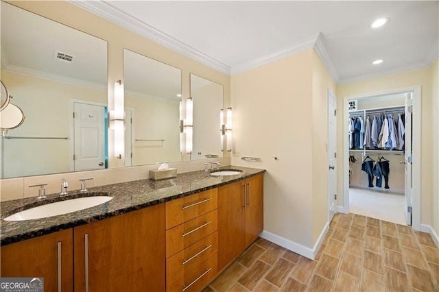 5655 Errol Pl NW, Atlanta, GA 30327 - bathroom featuring recessed lighting, a sink, baseboards, and visible vents