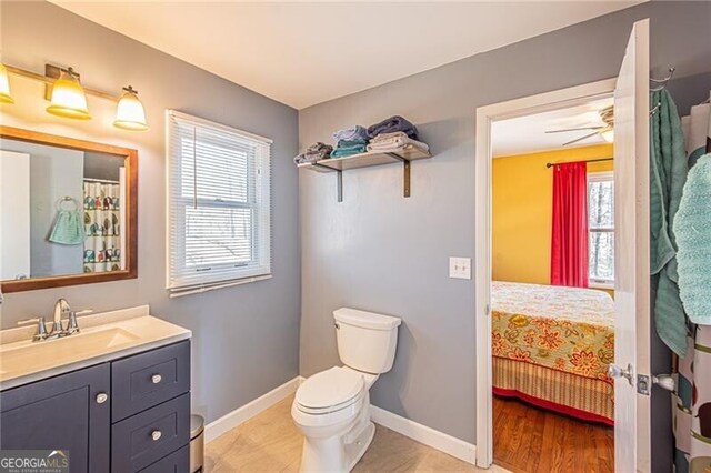 227 River Ridge Rd S, Dahlonega, GA 30533 - bedroom with access to exterior and a ceiling fan