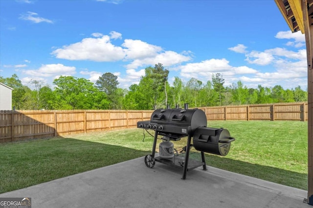 view of patio with grilling area