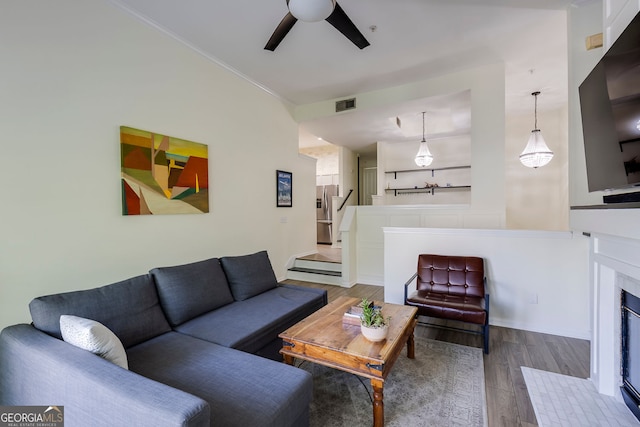 4246 River Green Dr Unit 202, Atlanta, GA 30327 - living area featuring wood finished floors and a ceiling fan