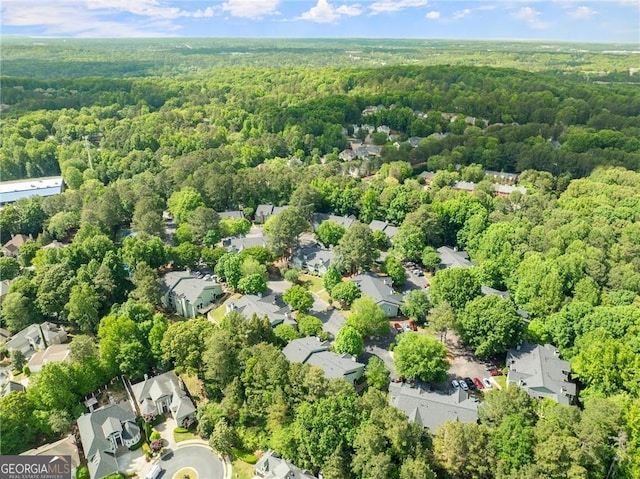 1206 Canyon Point Cir, Roswell, GA 30076 - aerial view featuring a residential view and a wooded view