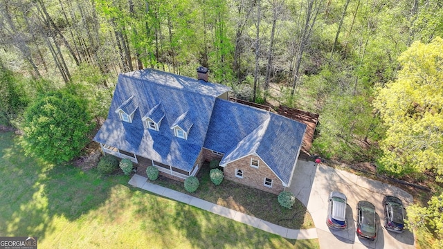 5800 S Richland Creek Rd, Buford, GA 30518 - drone / aerial view featuring a wooded view