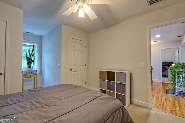 327 Kissimmee Trl, Cornelia, GA 30531 - bedroom with baseboards, ceiling fan, and carpet floors