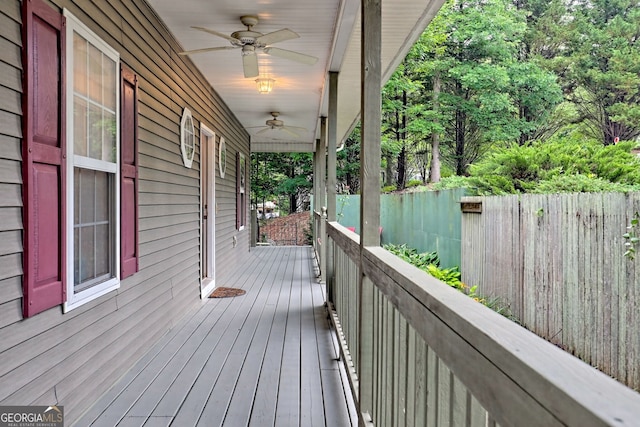 327 Kissimmee Trl, Cornelia, GA 30531 - wooden porch featuring ceiling fan