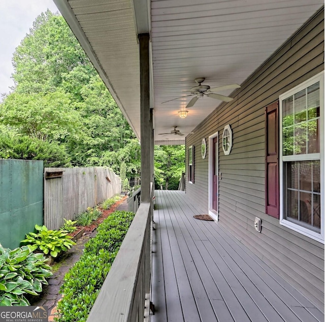 327 Kissimmee Trl, Cornelia, GA 30531 - wooden terrace featuring ceiling fan