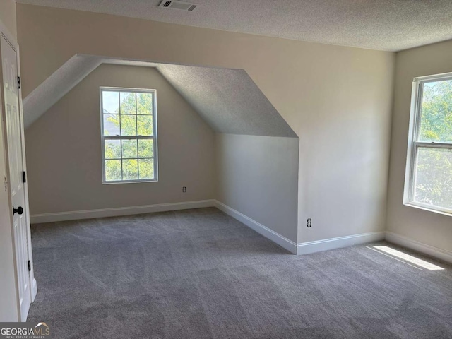 4234 Winston Cir, Atlanta, GA 30349 - bonus room featuring vaulted ceiling, baseboards, a textured ceiling, and carpet