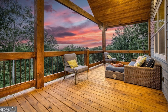 1016 Twisted Oak Rd Unit 115, Talking Rock, GA 30175 - deck at dusk with outdoor lounge area