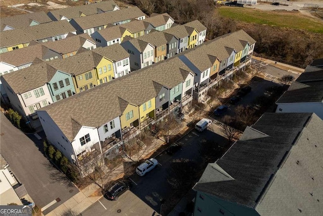 drone / aerial view with a residential view
