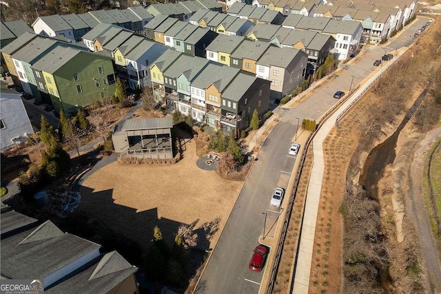 aerial view with a residential view