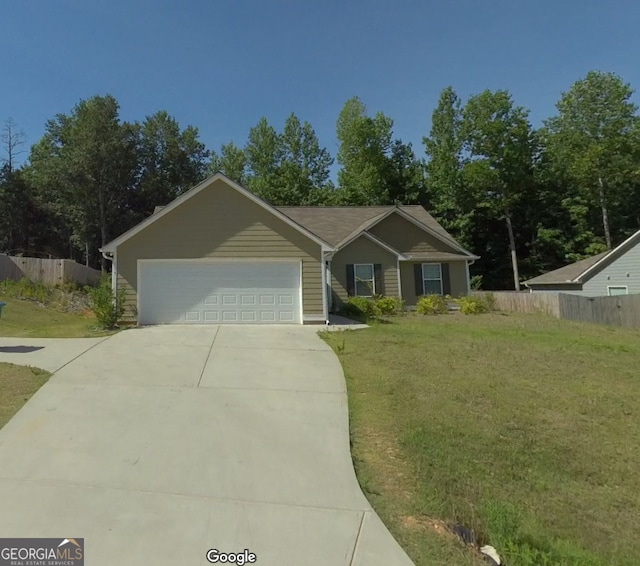 115 Heather Ln, Commerce, GA 30529 - single story home with fence, a front lawn, driveway, and a garage