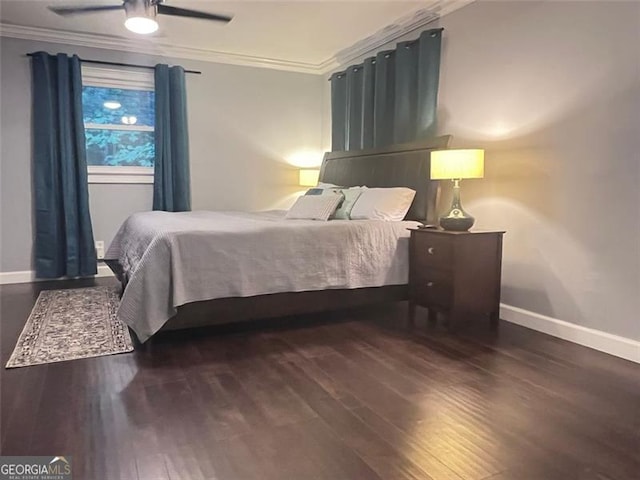 3629 Embry Cir, Atlanta, GA 30341 - bedroom featuring a ceiling fan, baseboards, crown molding, and wood finished floors