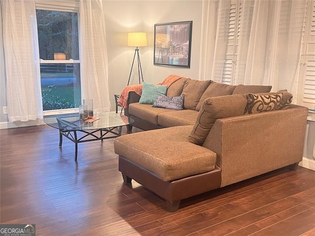 3629 Embry Cir, Atlanta, GA 30341 - living room with baseboards and wood finished floors