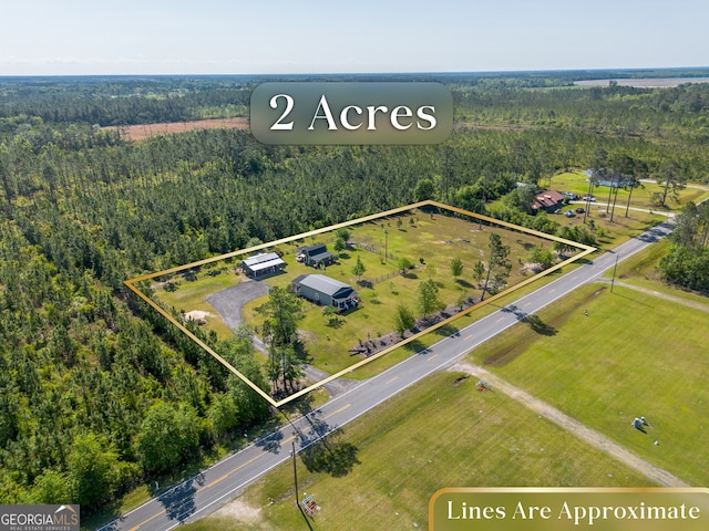 3636 Echols St, Patterson, GA 31557 - birds eye view of property featuring a forest view