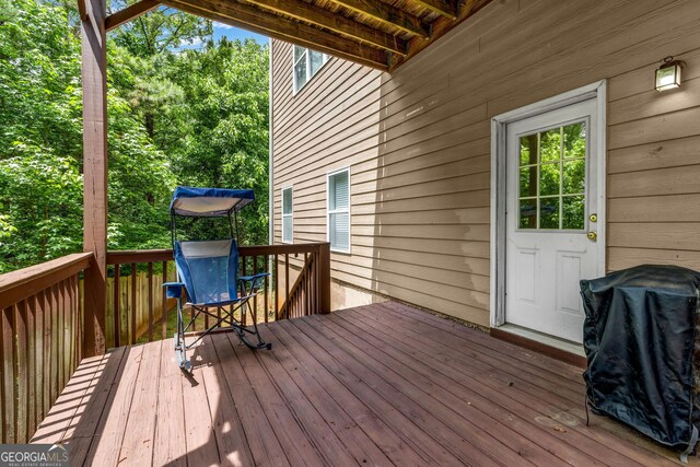 view of wooden deck
