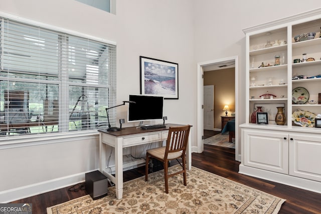 547 E Cardinal Cir, Saint Marys, GA 31558 - home office with dark wood-type flooring and baseboards