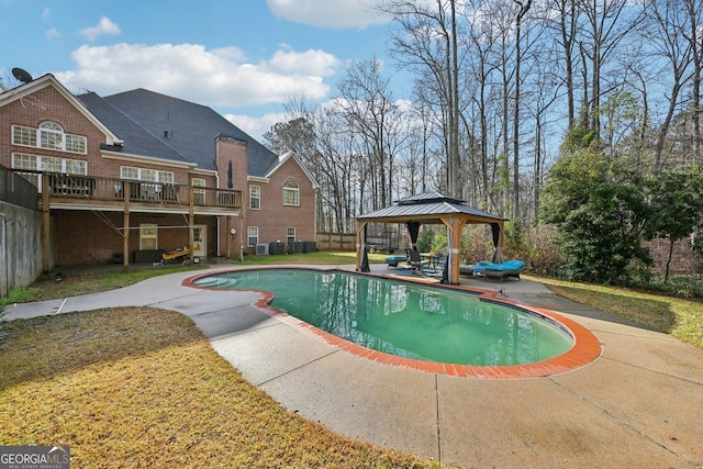 pool featuring a gazebo and a patio