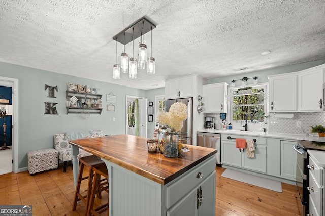 366 Crabapple Rdg, Clarkesville, GA 30523 - kitchen with a wealth of natural light, light wood finished floors, stainless steel appliances, and a sink