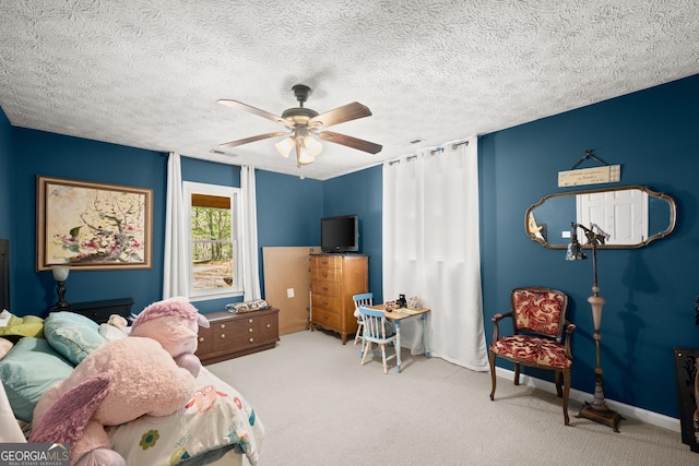 366 Crabapple Rdg, Clarkesville, GA 30523 - bedroom featuring visible vents, carpet floors, and ceiling fan