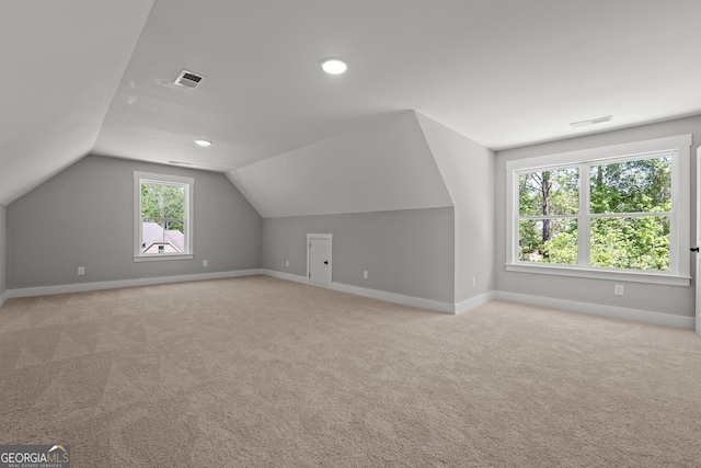 2000 Millstream Ct, Griffin, GA 30224 - additional living space with lofted ceiling, baseboards, visible vents, and carpet floors