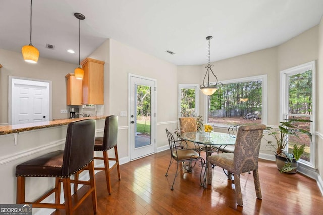 2745 Princeton Trce, Cumming, GA 30041 - dining room with recessed lighting, dark wood finished floors, baseboards, and plenty of natural light