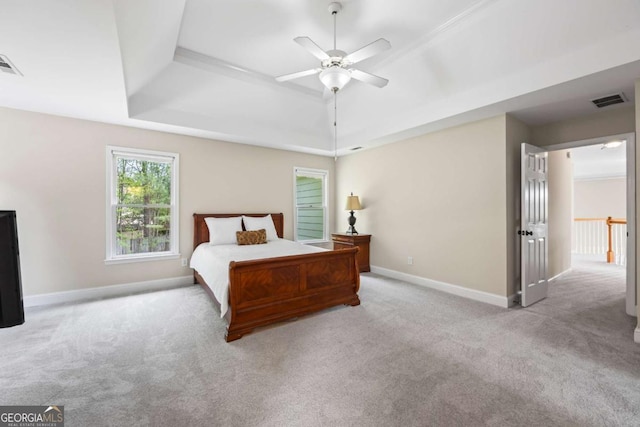 2745 Princeton Trce, Cumming, GA 30041 - bedroom with carpet floors, a tray ceiling, and baseboards