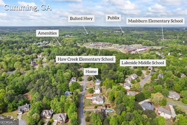 2745 Princeton Trce, Cumming, GA 30041 - bird's eye view with a forest view