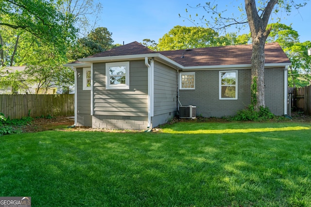 1258 Lyle Ave, East Point, GA 30344 - back of property featuring a yard, brick siding, fence, and a shingled roof