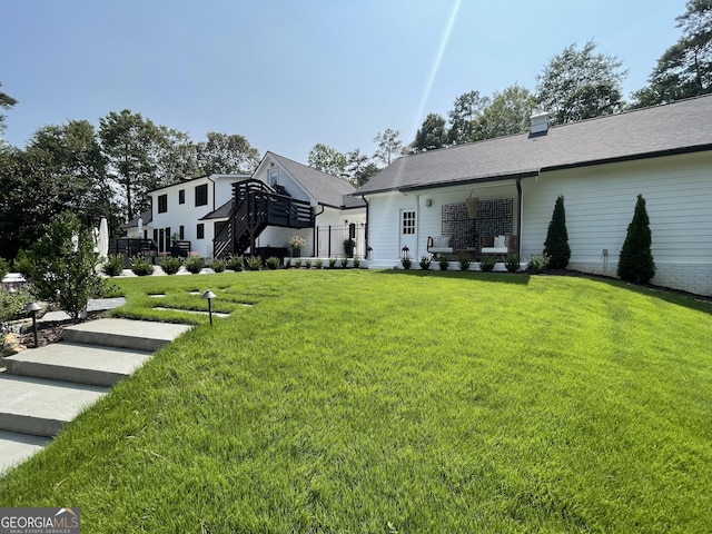 4440 Webb Bridge Rd, Alpharetta, GA 30005 - view of green lawn with stairs