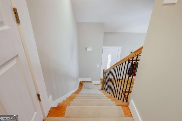 90 Hart Ave, Athens, GA 30606 - stairs featuring wood finished floors and baseboards