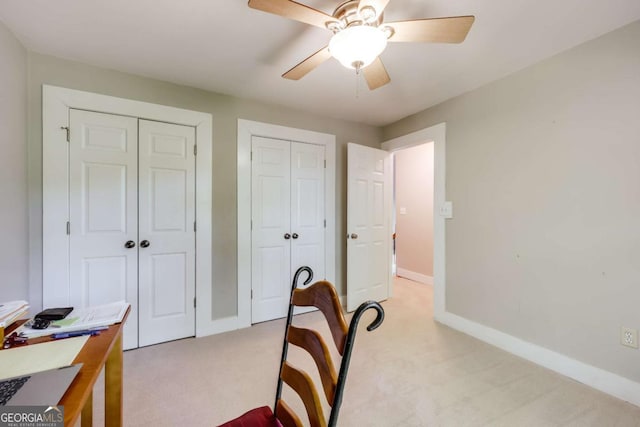 90 Hart Ave, Athens, GA 30606 - office featuring light colored carpet and a ceiling fan