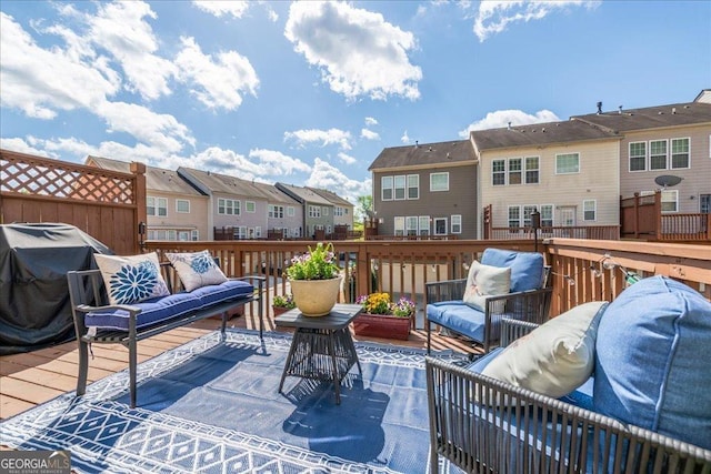 2145 Shoop Ct SE Unit 3, Smyrna, GA 30080 - deck with an outdoor living space and a residential view