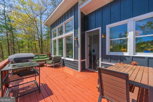 124 Nichols Branch Ln, Clayton, GA 30525 - wooden deck with outdoor lounge area